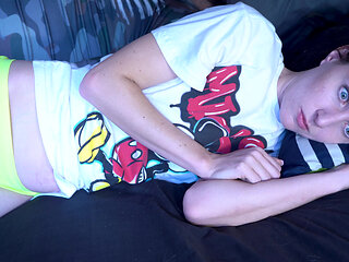 Sneaky Stepbrother Comes Into The Room and Fucks His Blue-eyed Stepsister