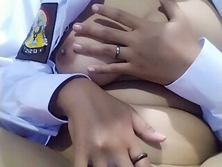 Hijab After School, Horny, Masturbation Until the Vagina Is Wet