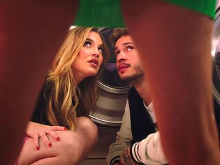 Two hot babes share cock in a steamy threesome