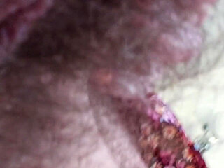 Changing a Sponge Close-up of a Hairy Pussy