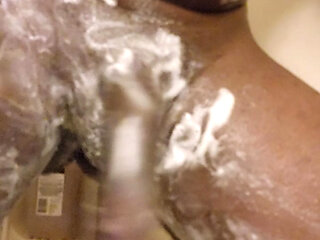 Long black dick and suds