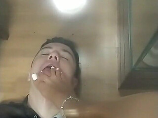 Foot Slave Under Tha Table