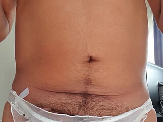 Sissy White Bride Lingerie Hard Clity