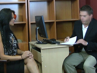 Tax evasion solved with a discreet small dick blowjob and a lackluster fuck