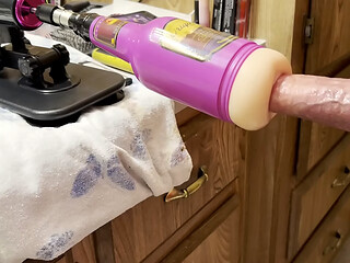 Fuck Machine With Anal Stroker Attachment POV With Huge Cumshot Finish!
