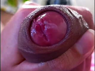Super close up tasty precum and thick cum load