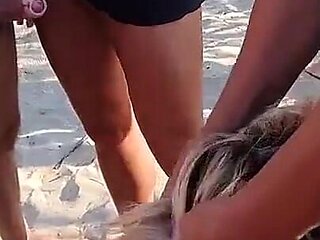 Nudist Beach Gang Fuck Bukkake Orgy