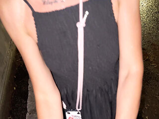 Blonde Slut Picked up at the Fair and Fucked in the Rain!!