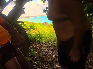 Chubby Gay Sucking or Stranger on the Beach