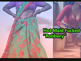 Indian Desi Maid fucks her owner for roberry