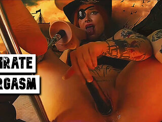 PIRATE GIRL GETS WILD ORGASMS FROM VIBRATORS IN ALL ORIFICES