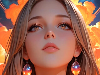 Cosmic Neon Goddess Nude Beauty Portrait with Radiant Cyber Clouds Ai Art Slideshow