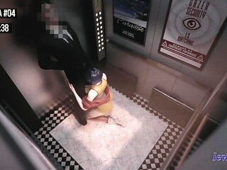 Elevator sex in hentai animated