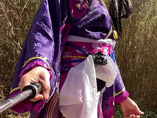 No132 Stray pee play in a kimono