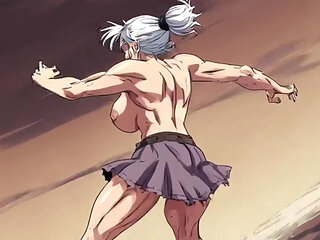 Ai Athletic Women in Cartoon Scenes