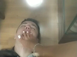 Foot Slave Under Tha Table