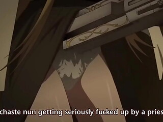 Nun girl and Hunter man see her panties
