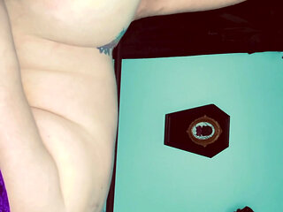 Chubby PAWG taking back shots doggystyle while husbands working