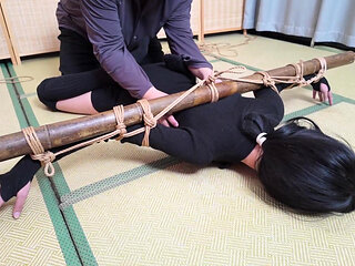 Xr40-a Girl in Black Stocking Is Tied to a Cross