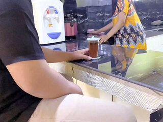 Boss Fucks Innocent Asian Maid Rough in Kitchen While Wife Away