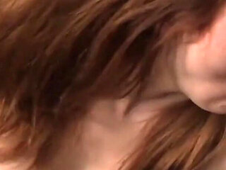 Emma Ash kneels down for another cock to suck hard