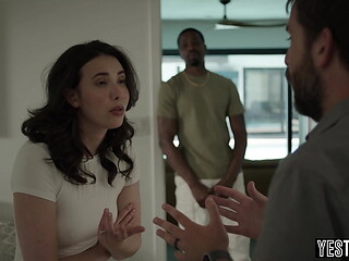 Horny cuck husband gets his depressed wife a big black present