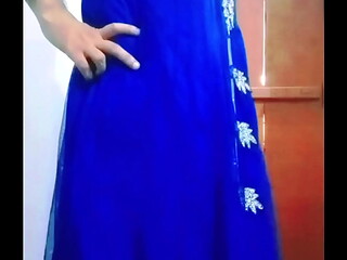 Indian Gay Bottom Crossdresser Gaurisissy real xxx in blue Lehanga