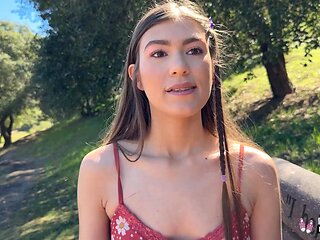 Lovely Slim Small-titted Ali Jones Rides Hot Rodeo On Donnie Rock's Dick To Get a Creampie