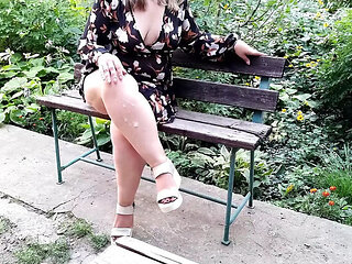 Mommy Makes You Cum Outside at Night - Big Ass Ukrainian MILF Handjob