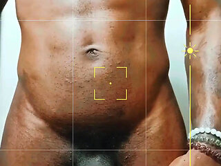 Oiling up My Big Black Cock