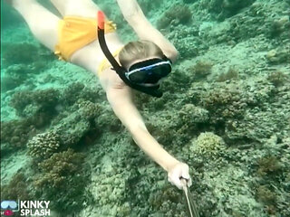 Snorkel Slut: Tight Bikini, Dive Mask & Underwater Fin Tease