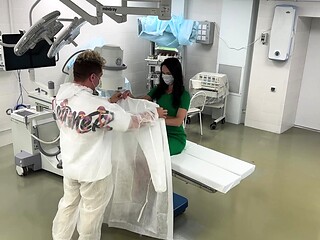 Doctor At Operating Room Healed Fit Girl With Bubble Butt