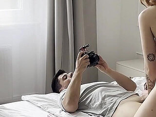 Bts Threesome Video! He Joined Us During Filming Our Lesbian Scene!