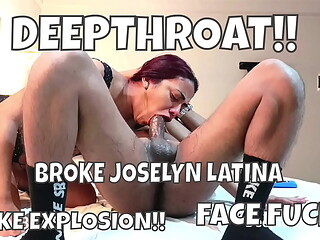 JOSELYN RETURNS BROKE AND DESPERATE DROOLING SLURPING GAGGING AS I SLAP HER FACE AND USE HER THROAT