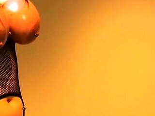 Hot brunette big boobs toying pink pussy