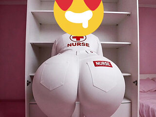 big-bootied nurse shaking her ass