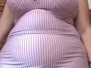 Chubby mature wife fingering her cunt and bouncing her monster tits