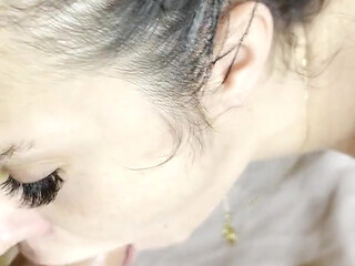 Petite slut Holy Machiavelli getting a big load of cum in her mouth