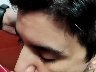 Quickie! Blowjob and Cum on Her Frankfurter! (and Black Jeans)