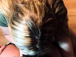 Blonde BBW Amateur Takes a Mouthful