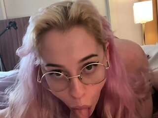 Amateur Blonde Gives A Handjob POV