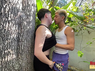 Butt Fucking Tree Huggers Gay Anal Cumshot Deep Breeding! Hung Papi Santo Jorge