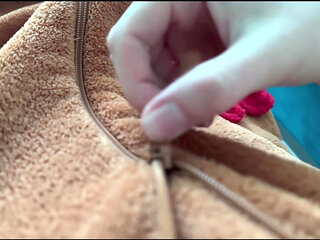 Christmas boy in a deer costume jerking off