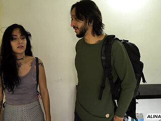 Stepdad fucks teen stepdaughter on sofa before stepmom comes home - Alina Svetlana doggy style 4k