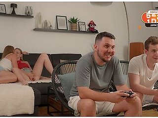 The Girls Made Each Other Orgasm. While Their Boys Played - Arisha Mills And Marimoore