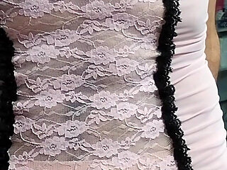 Cdmichelle Wearing White Sexy Lingerie Playing with Cock Until Huge Cum Load