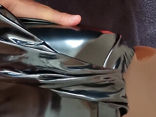 Shiny Latex Ass Humping and Leather Shorts Banged