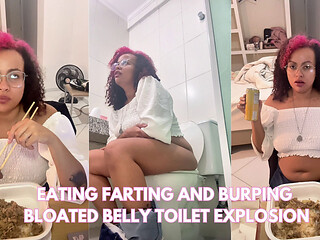 Eating Farting and Burping in the Hotel Room Bloated Belly