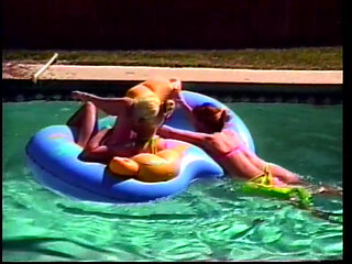 80s Lesbian in the Pool