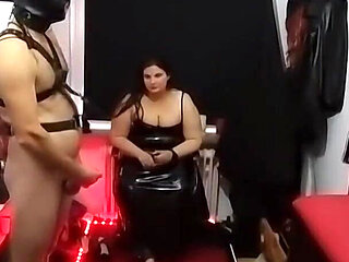 Hooded Stud Stretches Mature BDSM Slut's Gaping Ass Wide